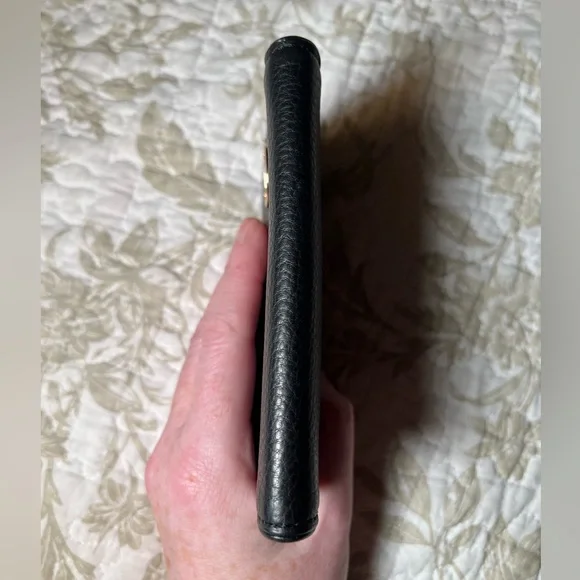 Michael Kors Black Leather Wallet Passport Holder Minimalist Quiet Luxury Travel - Picture 10 of 10